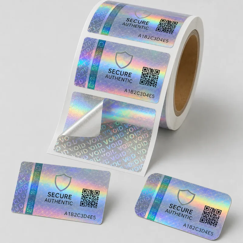 Custom Holographic Security Labels 1 | SZKAYU Packaging | Custom Labels stickers Cigarette Pouch Packaging Custom security hologram labels with serial numbers