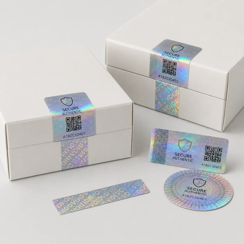Custom Holographic Security Labels 3 | SZKAYU Packaging | Custom Labels stickers Cigarette Pouch Packaging Holographic anti counterfeit labels with security effects
