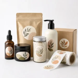 Custom printed stickers for product packaging