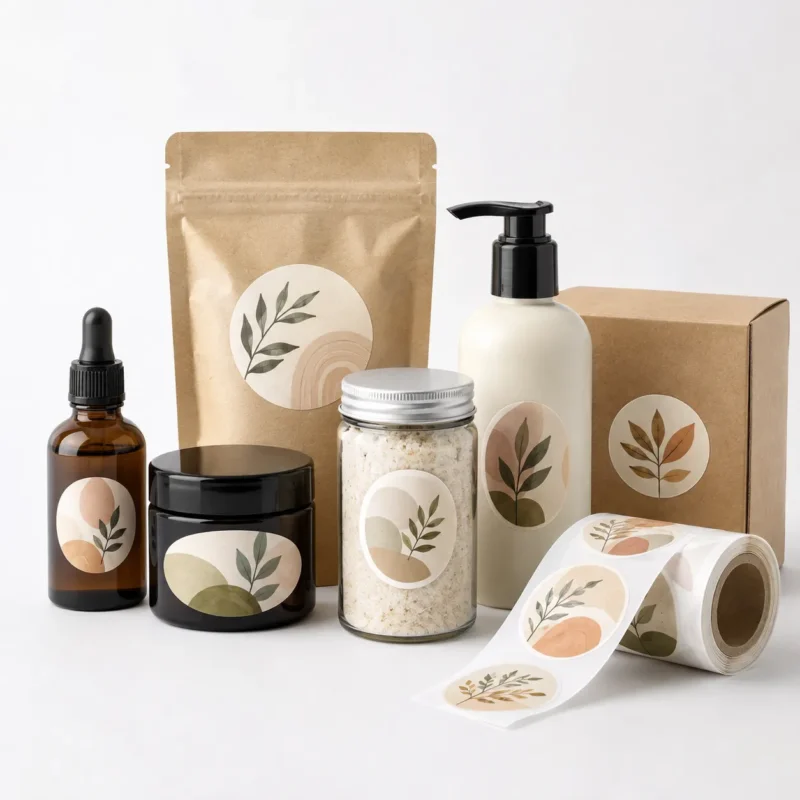 Custom printed stickers for product packaging