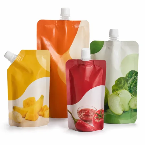 Custom printed spout pouches for liquid packaging