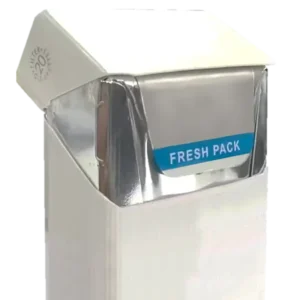 Reclosable cigarette foil packaging with resealable label