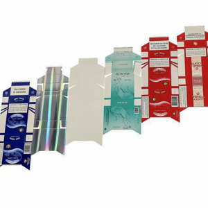 Custom Cigarette Box Materials and Finishes | SZKAYU Packaging Assorted printed cigarette box blanks with holographic finishes