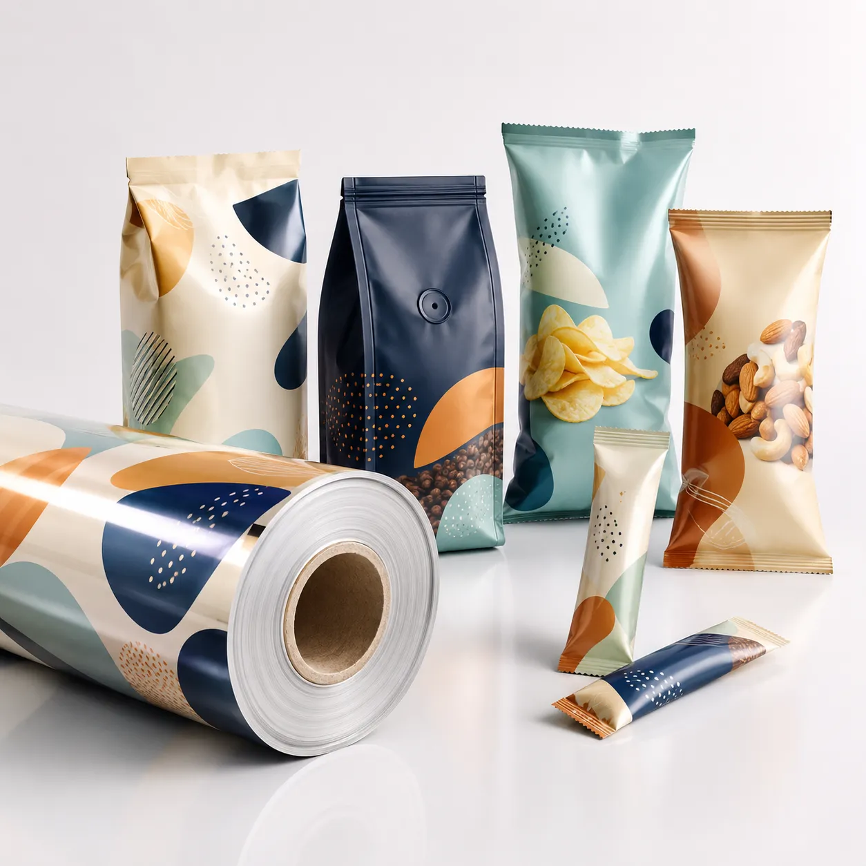 Custom printed food packaging film roll