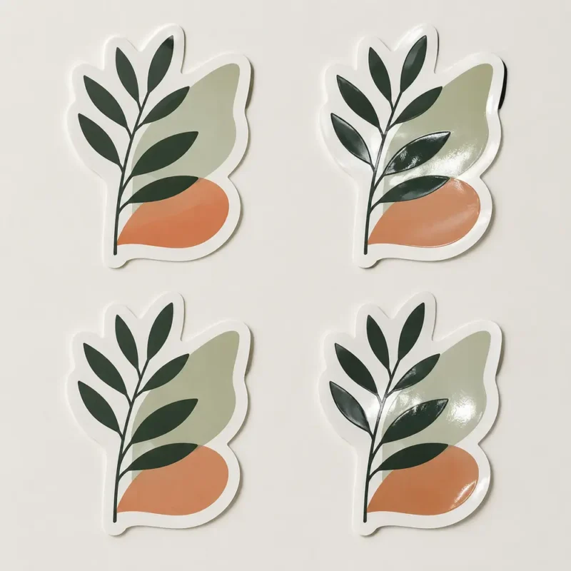 Matte and gloss custom die cut sticker finishes
