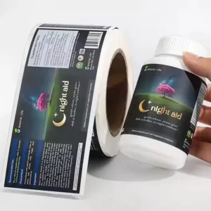 gulunganlabelbotolsuplemen | Kemasan SZKAYU Label suplemen kustom pada botol dengan gulungan label cetak